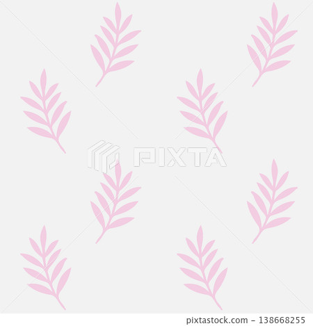 Minimalist pink leaf branches seamless pattern Minimalist pink leaf branches seamless pattern 138668255