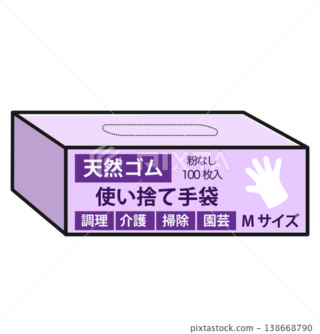Disposable glove package (natural rubber, size M) 138668790
