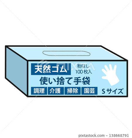Disposable glove package (natural rubber, size S) 138668791