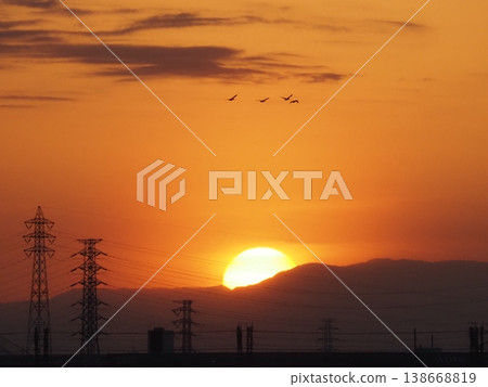 關東山脈的夕陽 138668819