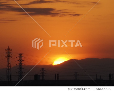 關東山脈的夕陽 138668820