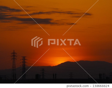 關東山脈的夕陽 138668824