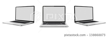 Laptop mock up with with empty display isolated 138668873