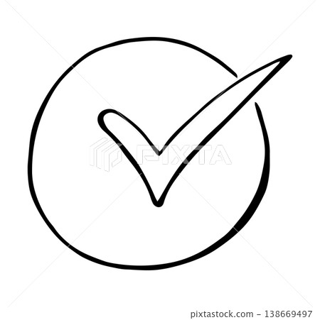 Check Mark Tick Icon Approved Symbol Hand Drawn Doodle Outline Check Mark Tick Icon Approved Symbol Hand Drawn Doodle Outline 138669497