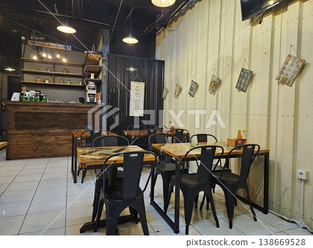 this is interior of a cafe, as one famous cafe in Jakarta city  138669528