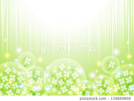 Rainy season, hydrangea ball, speed lines, green, cute, side Rainy season, hydrangea ball, speed lines, green, cute, side 138669608