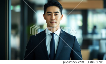 A smiling businessman in a well-fitting suit 138669705