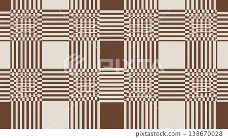 Seamless brown and cream gingham pattern fabric texture background Seamless brown and cream gingham pattern fabric texture background 138670028