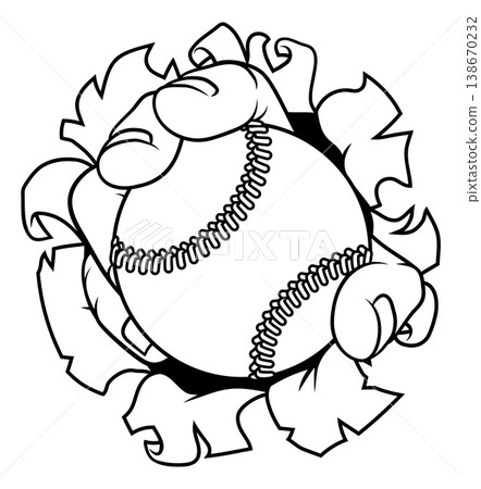 Baseball Ball Hand Ripping Background 138670232