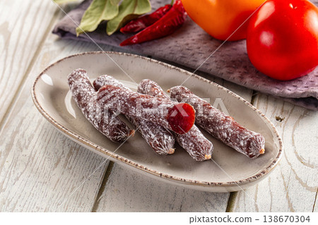 Dry salami mini sausage snack 138670304