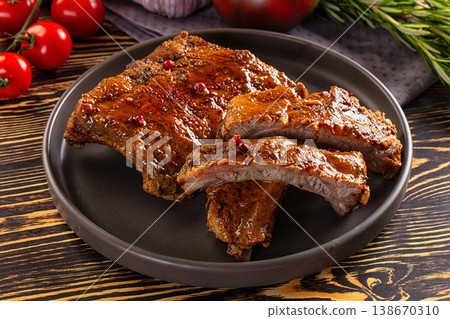 Grilled marinated pork spare ribs Grilled marinated pork spare ribs 138670310