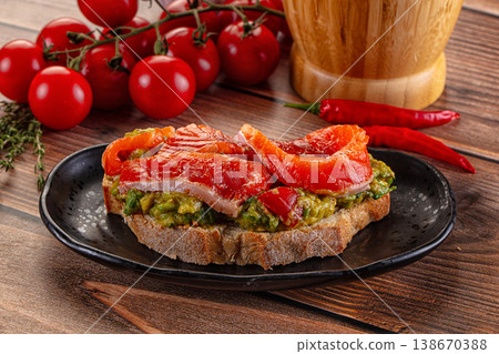 Tapas with salmon and avocado 138670388