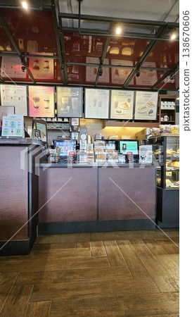 this is food and drink display at cafe restaurant. this is food and drink display at cafe restaurant. 138670606