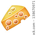 Cheese slice illustration 138670971