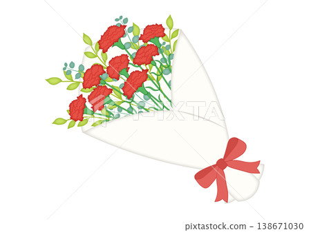 Illustration of a bouquet of red carnations Illustration of a bouquet of red carnations 138671030