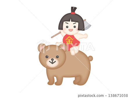 Illustration of Kintaro riding a bear 138671038