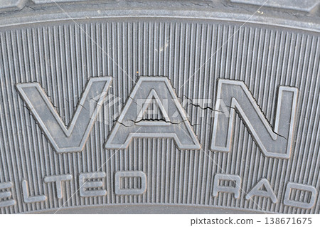 Cracked tire Cracked tire 138671675