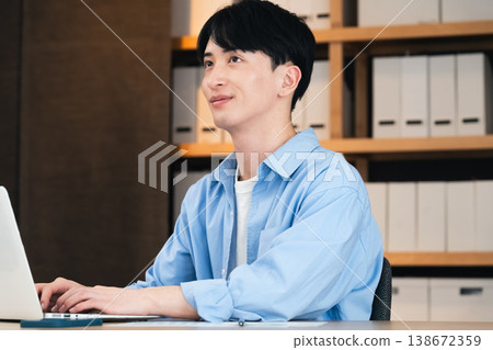 Businessman using a personal computer 138672359