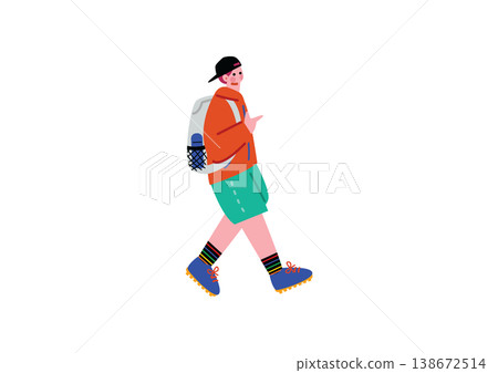 一位熱愛戶外運動的男士的插圖 一位熱愛戶外運動的男士的插圖 138672514