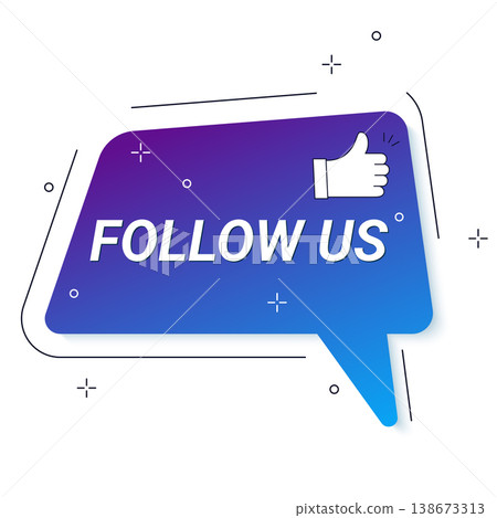 Follow Us banner with thumb up Follow Us banner with thumb up 138673313
