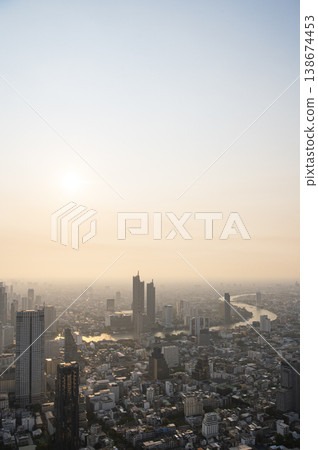Evening view of Bangkok, Thailand 138674453