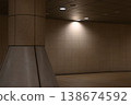 Underground passages, underground corridors with pillars, lights illuminating the walls 138674592