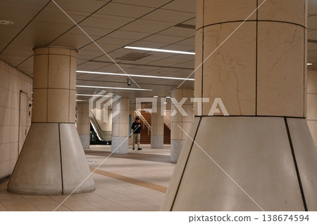 Underground passage, underground passage with pillars Underground passage, underground passage with pillars 138674594
