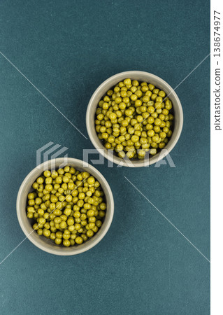 Canned Green Peas in Bowl, Simple Food Concept Canned Green Peas in Bowl, Simple Food Concept 138674977
