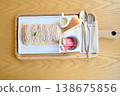 Stylish shaved ice served on a plate 138675856