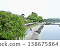 A riverbank with overgrown trees 138675864