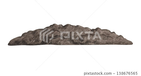 A watercolor illustration of a garden bed with soil A watercolor illustration of a garden bed with soil 138676565