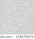 Abstract seamless pattern. White simple line and circles on a gray background. Vector infinite texture for wrapping paper, textiles, wallpaper, and fabrics 138676674