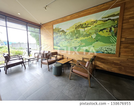 This is interior of cafe store with chair and table This is interior of cafe store with chair and table 138676955