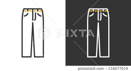 牛仔褲簡單線條畫圖標 138677019