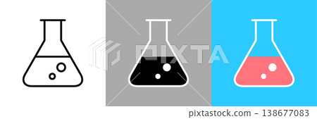 Simple Erlenmeyer flask vector icon 138677083