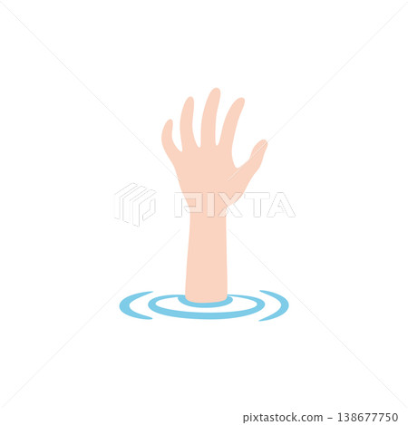 illustration of a man drowning and raising his hand for help out of the water illustration of a man drowning and raising his hand for help out of the water 138677750