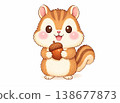 A chipmunk with an acorn and a smile 138677873