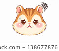 Cute chipmunk illustration with a worried expression 138677876