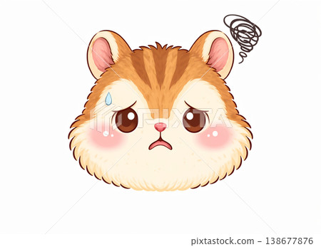 Cute chipmunk illustration with a worried expression 138677876