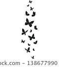 Butterflies silhouette flying on white background. 138677990