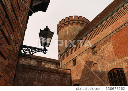 Brick tower and courtyard at Citadel Spandau in Berlin, Germany 138678262