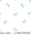 Seamless Bow Pattern Cross Stitch Embroidery Minimal Luxury Baby Nursery Soft Background Vector 138678908