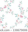 Watercolor Floral Seamless Pattern with Delicate Spring Blossom Branches 138679006