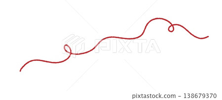 Red cord string illustration. Minimal hand drawn embroidery thread, thin line vector style Red cord string illustration. Minimal hand drawn embroidery thread, thin line vector style 138679370