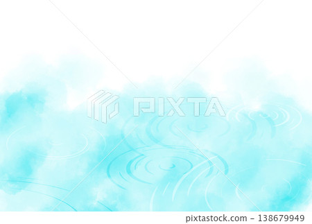 Watercolor-style background material with a light blue water image Watercolor-style background material with a light blue water image 138679949