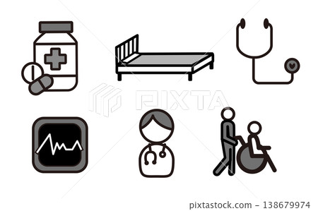 Simple line icon set for medical and nursing care (monoline) Simple line icon set for medical and nursing care (monoline) 138679974