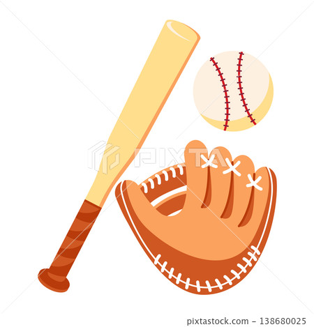 Baseball Equipment - Colorful Flat Design Illustration Baseball Equipment - Colorful Flat Design Illustration 138680025