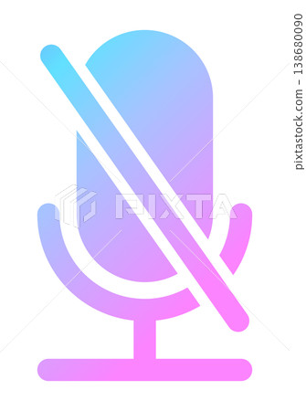 Microphone icon, microphone off, mute, illustration, vector material. Microphone icon, microphone off, mute, illustration, vector material. 138680090
