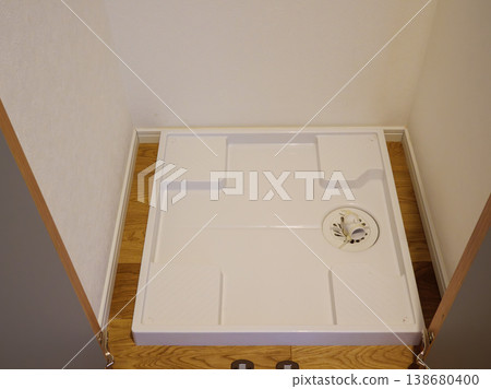 Waterproof tray for washing machine installation; washing machine area 138680400