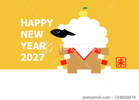New Year's card template illustration material for the Year of the Sheep [2027] 138680678